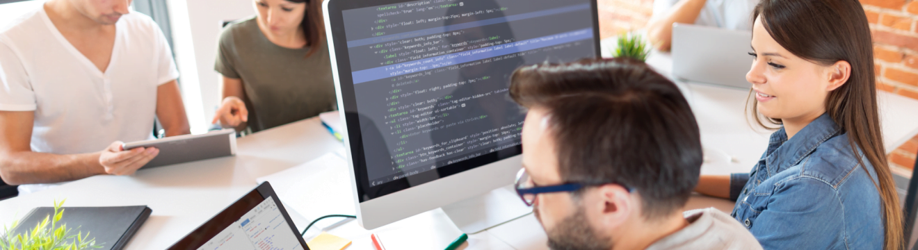 Zespół programistów w czasie pracy